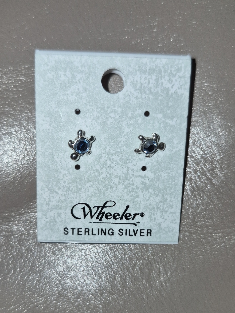 Sterling Silver Blue Turtle Stud Earrings